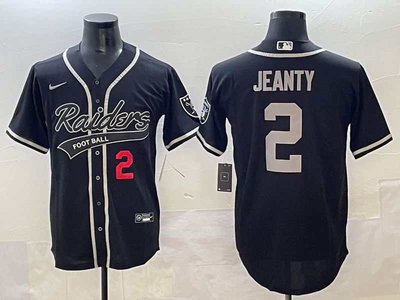 Men 2025 Oakland Raiders 2 Jeanty Black Joint Name Nike Limited NFL Jersey style 24